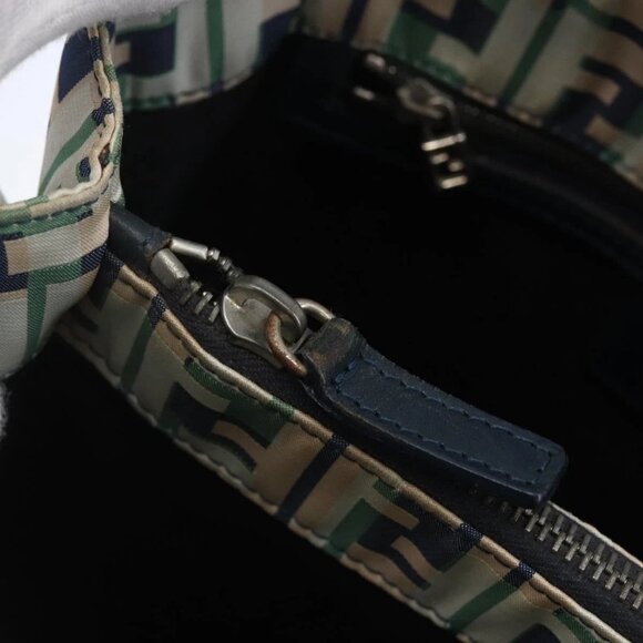 FENDI Zucca Canvas Hand Bag Green Silver Auth 148002 - Picture 10 of 16